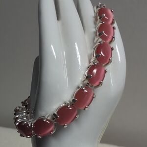 Avon Silver Bracelet with Coral Gemstones
